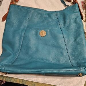 Teal Leather Shoulder Bag